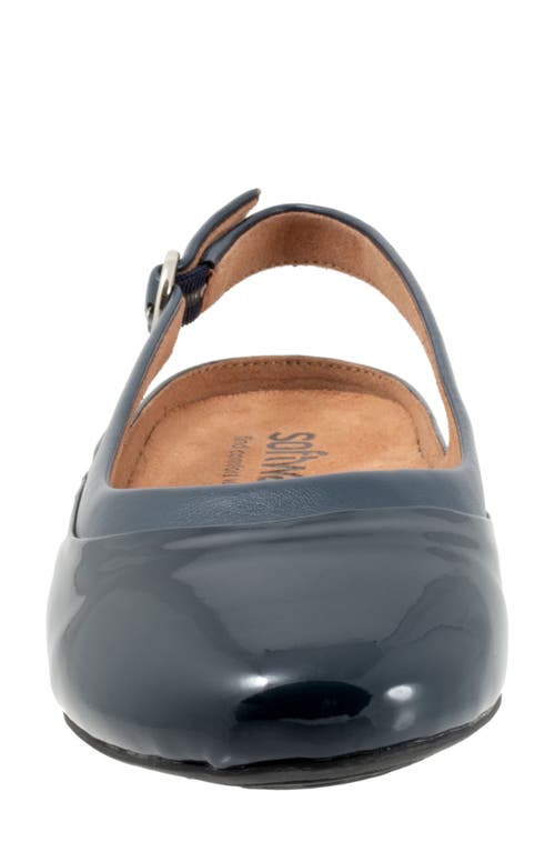 Shop Softwalk ® Sheffield Slingback Flat In Navy Patent