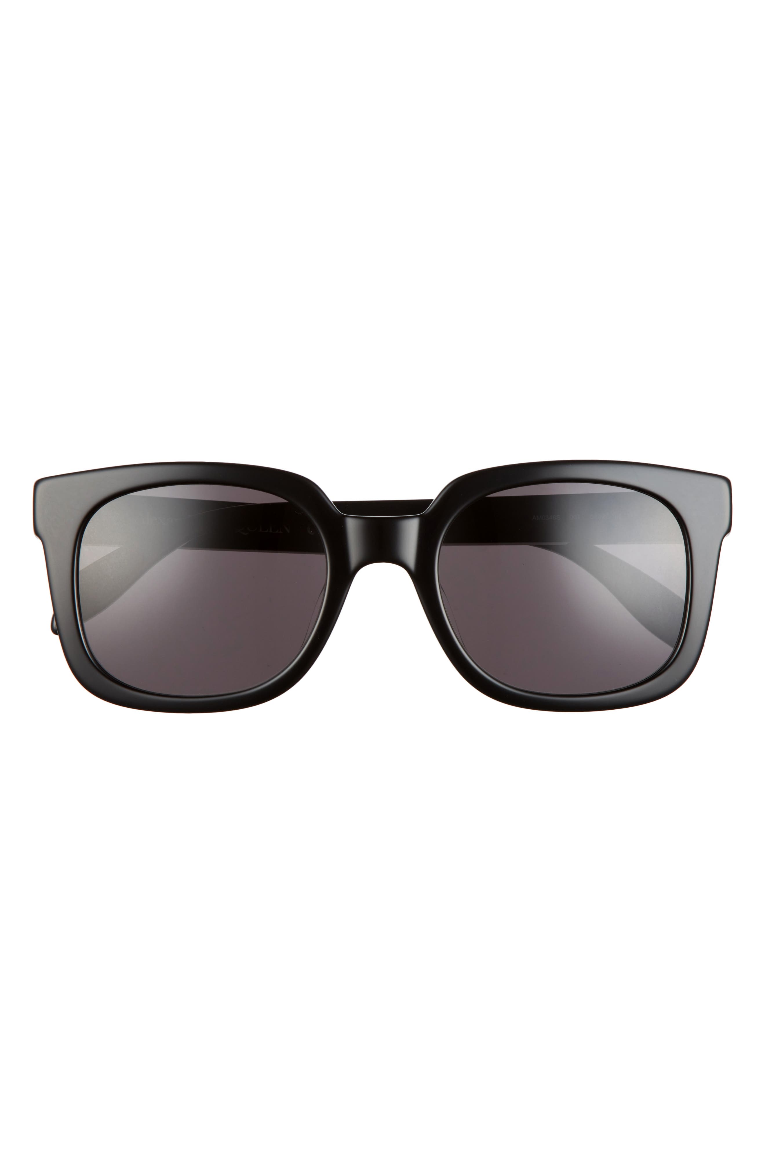 Alexander McQueen 53mm Rectangular Sunglasses in Black at Nordstrom
