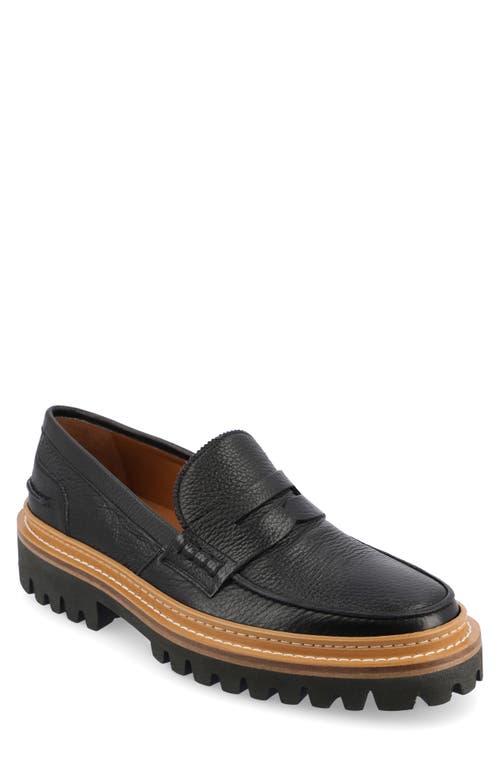 TAFT The Country Lug Sole Penny Loafer Black at Nordstrom,