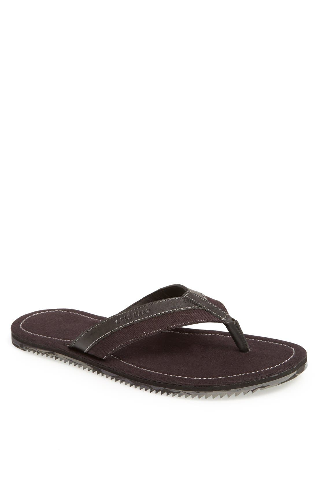 Cole Haan 'Meyer' Leather & Canvas Flip Flop (Men) Nordstrom