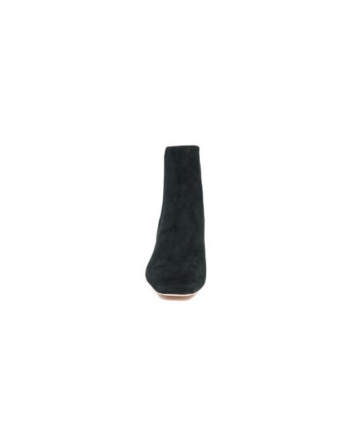 Allegra James Women's Paley Black Suede Work Evening Chunky Rhinestone Block Heel Ankle Boot In Black