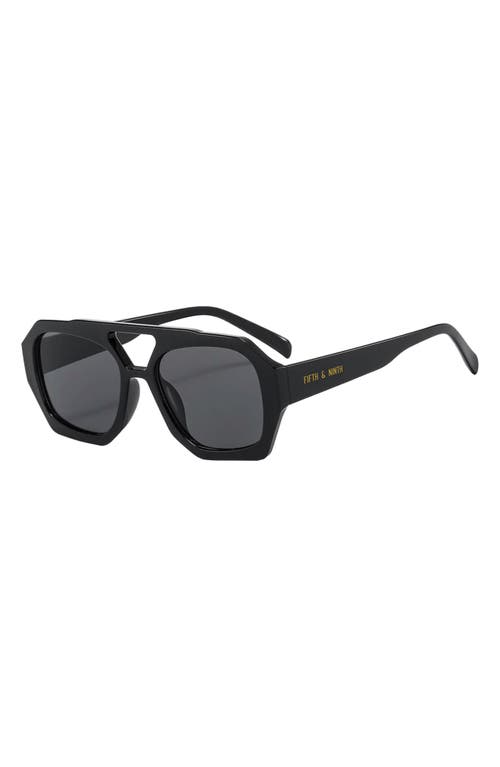 Shop Fifth & Ninth Ryder 57mm Polarized Aviator Sunglasses In Black/black