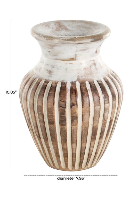 Sonoma Sage Home Textured Mango Wood Vase In Brown