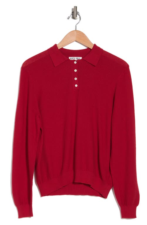 Shop Alex Mill Alice Long Sleeve Polo In Red