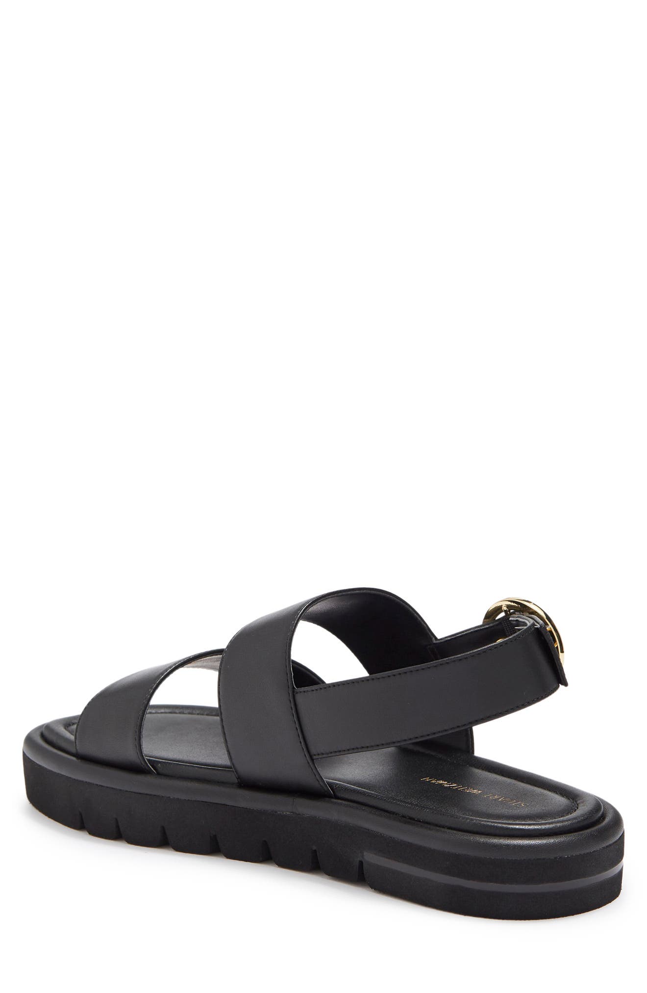 stuart weitzman black flat sandals