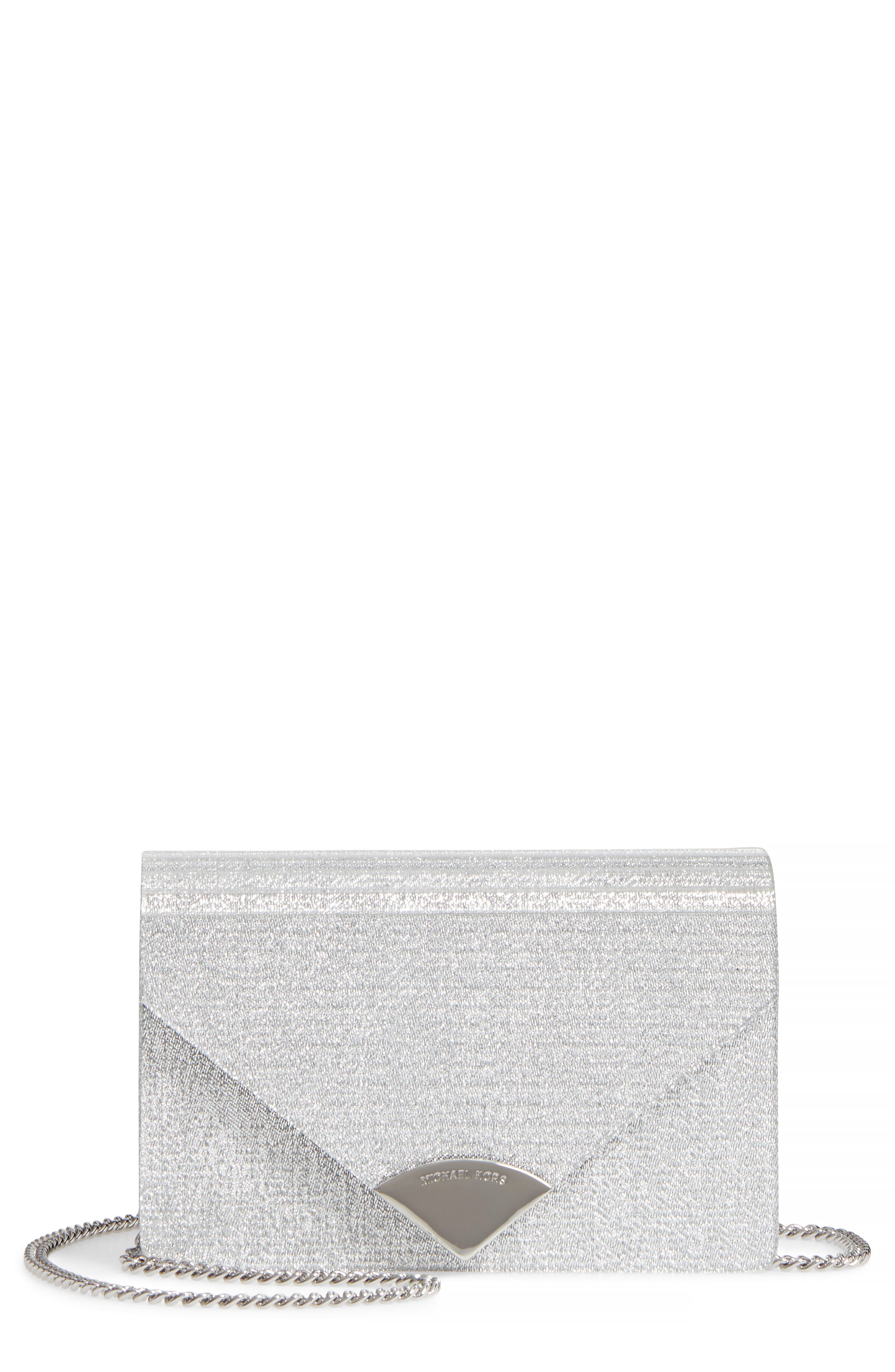 michael kors barbara metallic envelope clutch