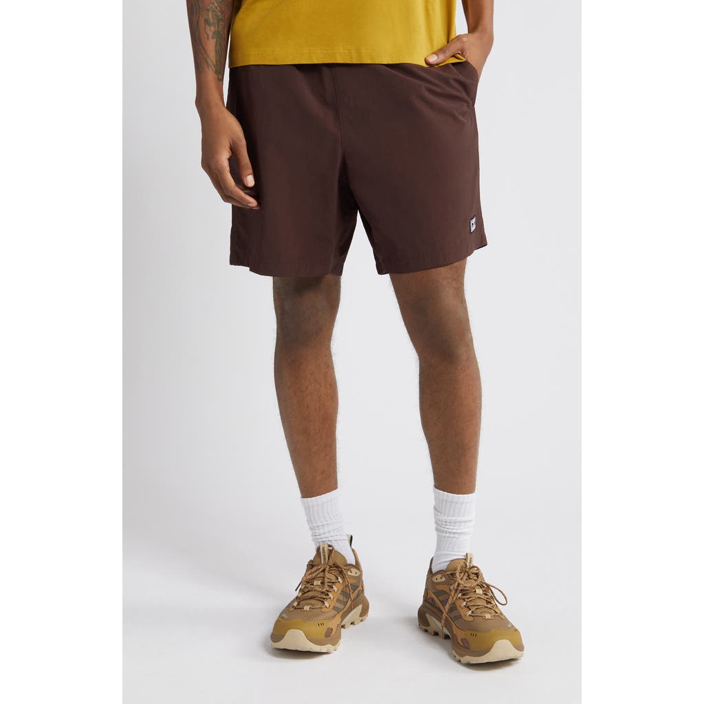 Obey Easy Eyes Nylon Shorts In Java Brown