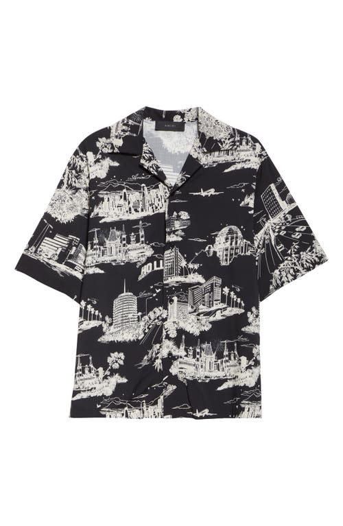 Shop Amiri La Landmark Camp Shirt In Black