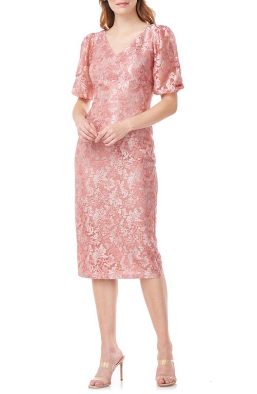 Lia Puff Sleeve Cocktail Dress in Rose Cloud