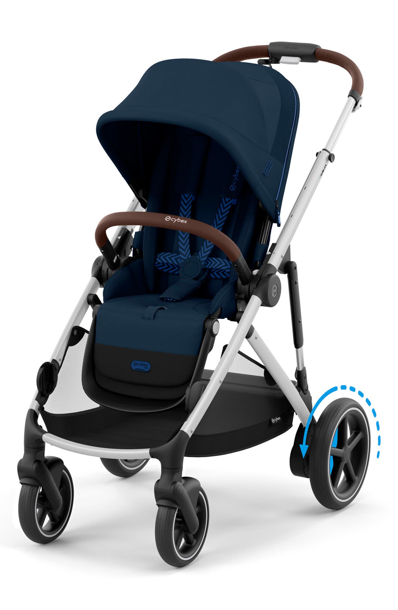 CYBEX e-Gazelle S Stroller in Sliver/Ocean Blue 