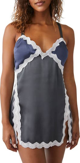 FREE PEOPLE Intimately - Into The Night Mini Slip in Midnight Blue