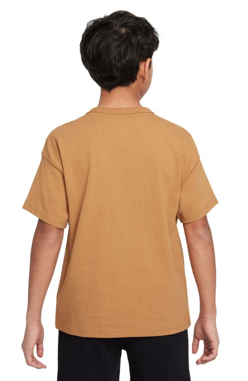 Shop Nike Kids' Sportswear Cotton T-shirt In Flax