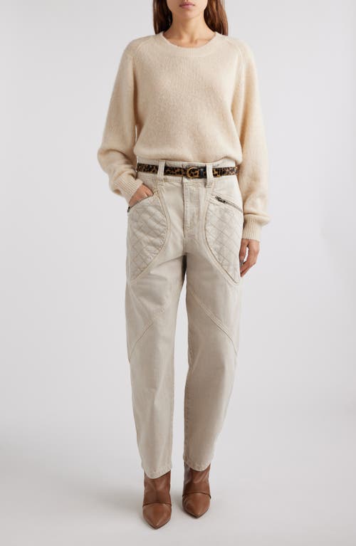 Shop Isabel Marant Lusia Silk, Baby Alpaca & Cashmere Crewneck Sweater In Beige