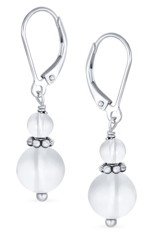 Bling Jewelry Resin Drop Earrings In White