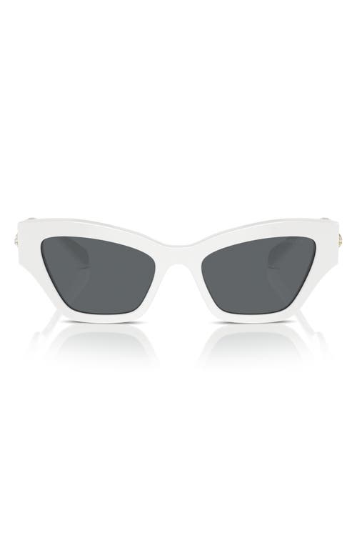 Shop Swarovski 54mm Crystal Cat Eye Sunglasses In White