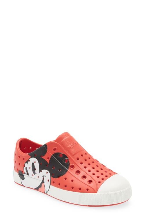 Native Shoes x Disney Jefferson Print Slip-On Sneaker in Torch Red/classic Mickey