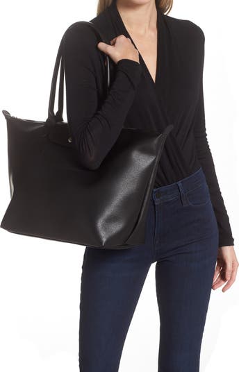  Longchamp Le Pliage Large Shoulder Tote Bag Black : Clothing,  Shoes & Jewelry