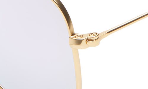 Shop Ray Ban Ray-ban Junior 50mm Mirrored Aviator Sunglasses In Gold/lilac Mirror