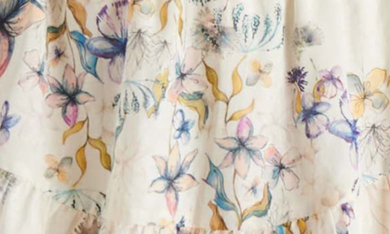 Shop Steve Madden Faith Floral Pintuck Cotton Minidress In Cream