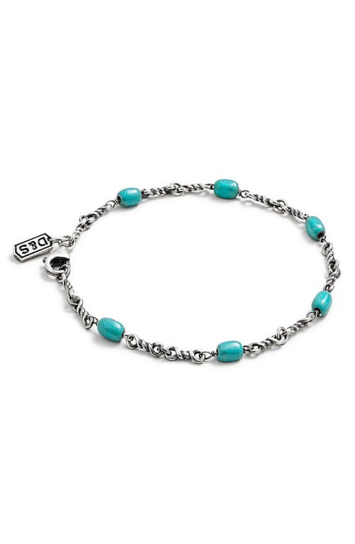 Degs & Sal Men's Twisted Cable Chain Bracelet in Turquoise