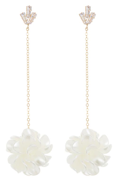 Shop Tasha Resin Flower Drop Earrings In Gold/ivory