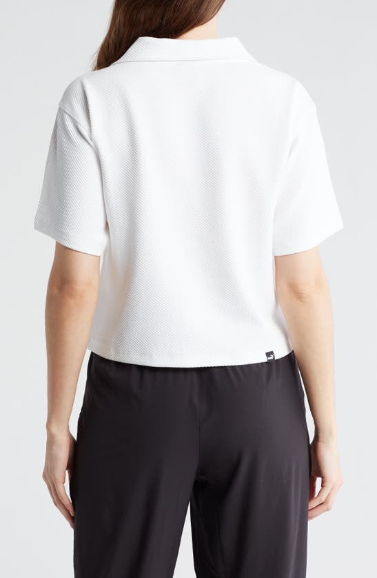 Shop Puma Her Johnny Collar Crop Polo In  White