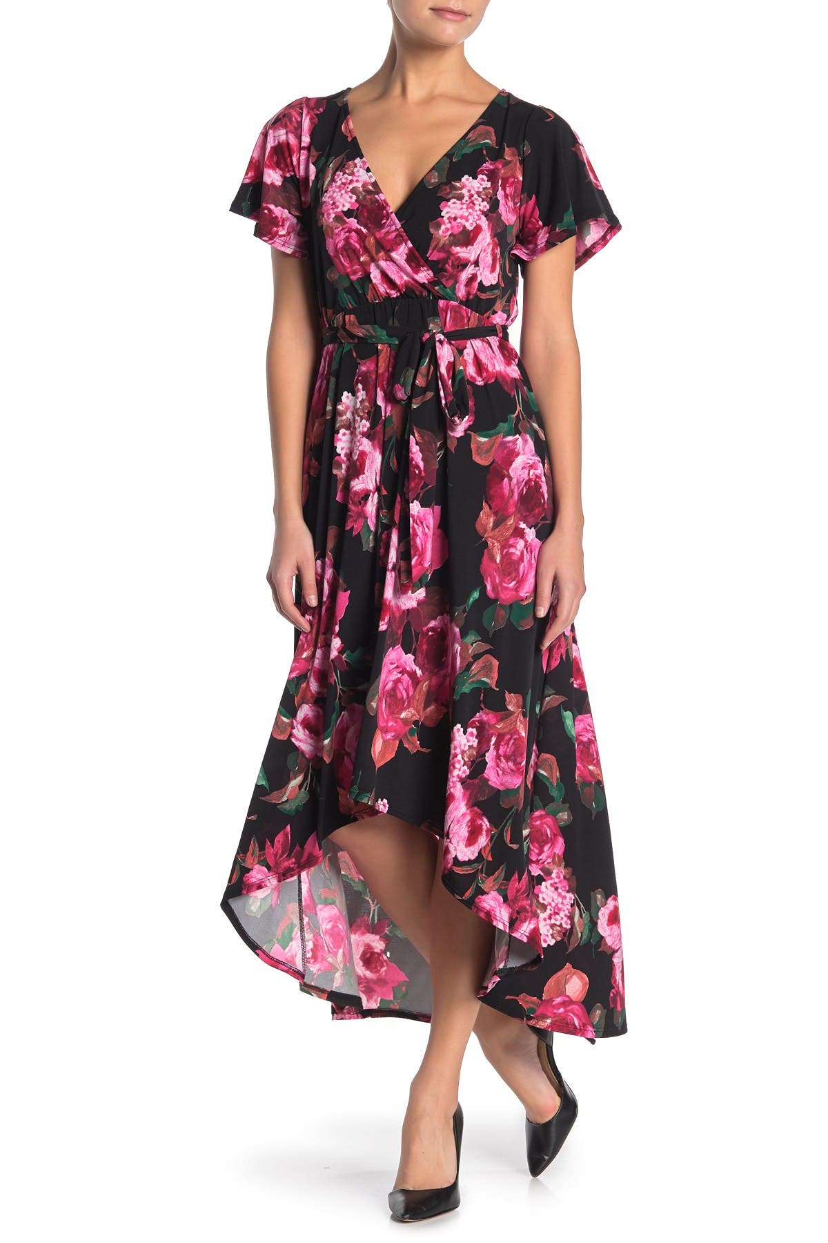 WEST KEI | Floral Print Knit High/Low Dress | Nordstrom Rack