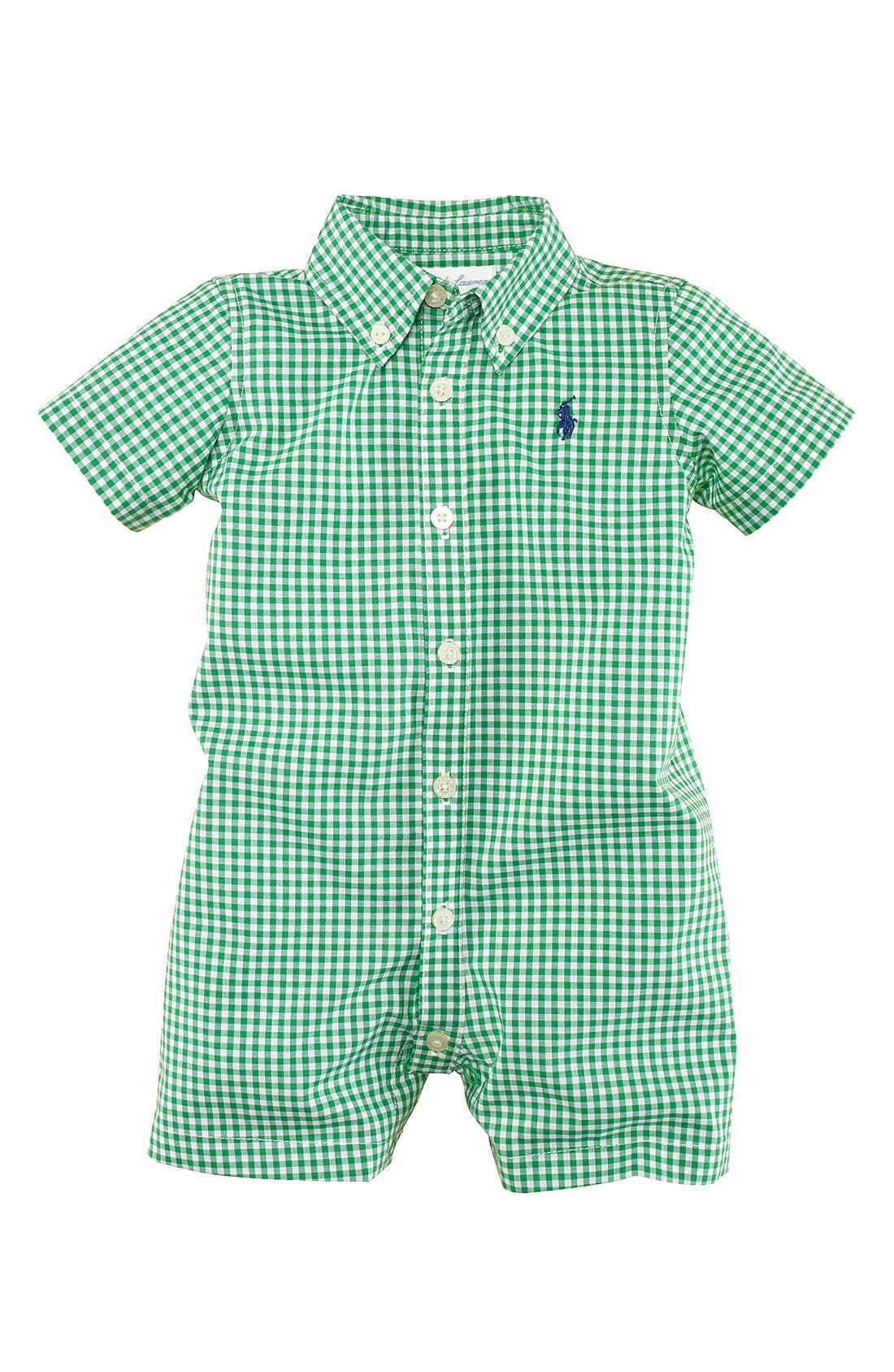 Ralph Lauren Gingham Romper (Infant) Nordstrom