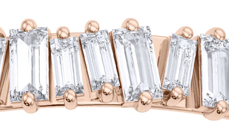 Hautecarat Lab Created Baguette Diamond Band Ring In 18k Rose Gold