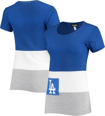 Women's White/Royal Los Angeles Dodgers Plus Size Colorblock T