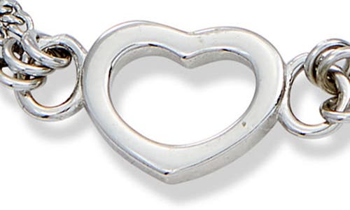 Savvy Cie Jewels Heart Charm Chain Anklet In Silver