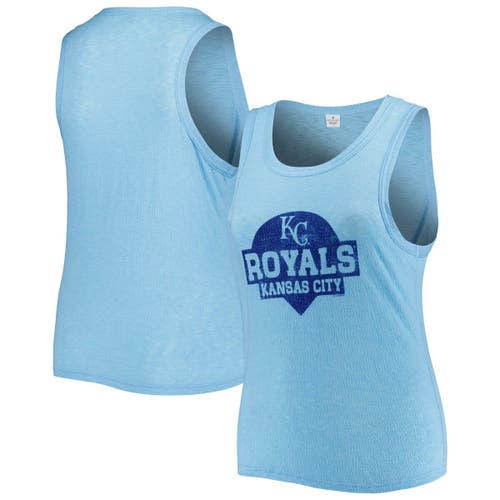 Women's Soft as a Grape Royal Kansas City Royals Plus Size High Neck Tri-Blend Tank Top