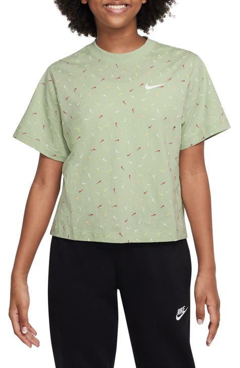 Kids' Sportswear Swoosh Print Cotton T-Shirt (Big Kid)