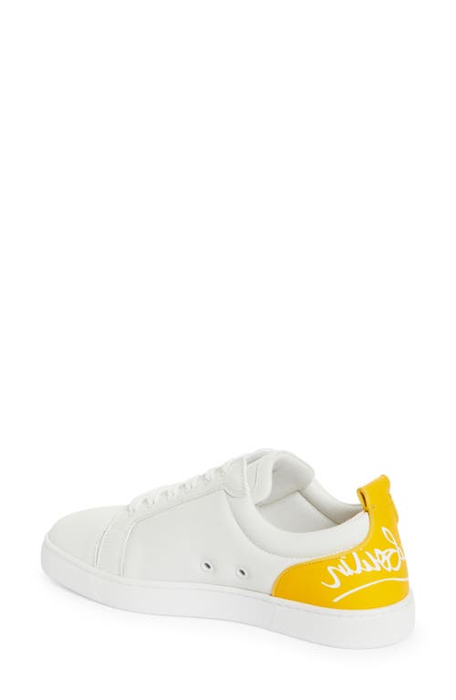 Shop Christian Louboutin Fun Louis Sneaker In White/pollen