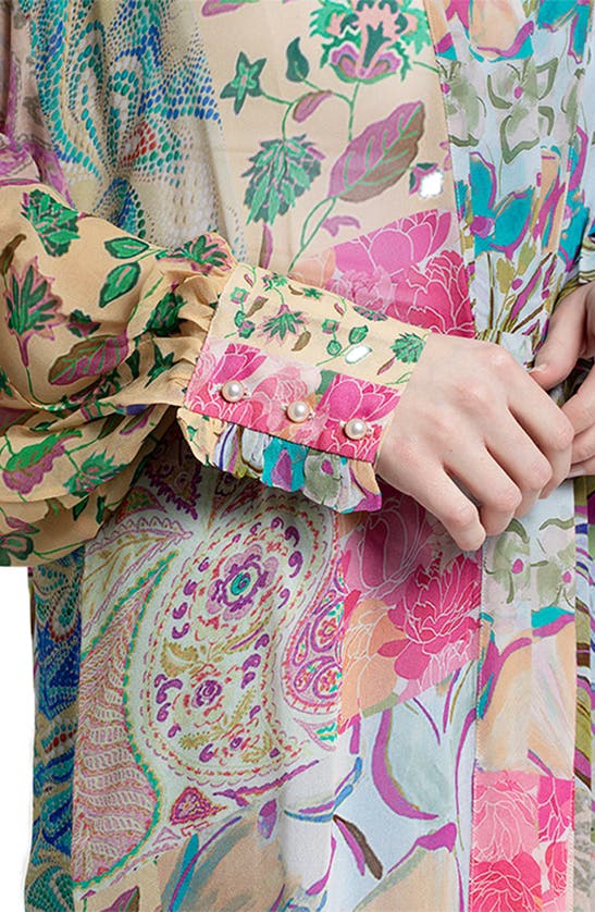 Shop Saachi Floral Print Cover-up Kaftan In Multi