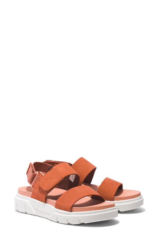 Timberland Greyfield 2 Sandal In Medium Red Suede