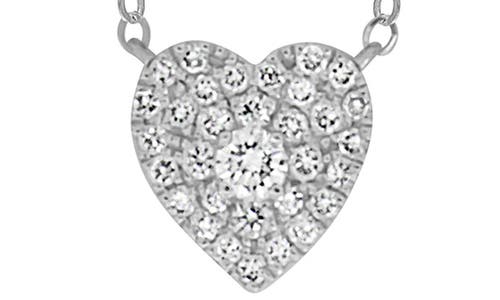 Shop Bony Levy Mika Pavé Diamond Heart Pendant Necklace In 18k White Gold