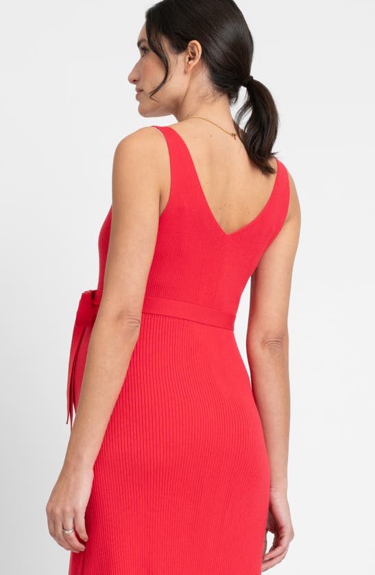 Shop Seraphine Rib Maternity/nursing Midi Sweater Dress In Raspberry