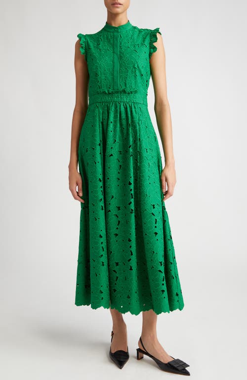 Erdem Floral Lace Midi Dress in Green at Nordstrom, Size 10 Us