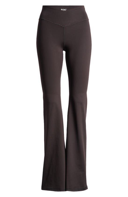 Pacsun Crossover Waist Flare Yoga Trousers In Meteorite