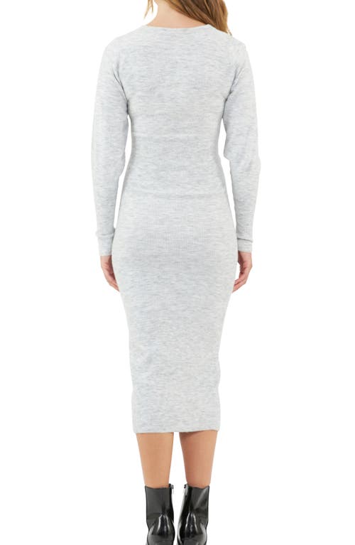 RIPE MATERNITY RIPE MATERNITY HEIDI LONG SLEEVE MIDI MATERNITY/NURSING DRESS