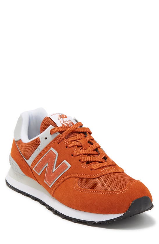New Balance 574 Sneaker In Orange/ Grey