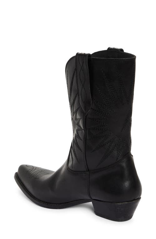 Golden Goose Wish Star Pointed Toe Western Boot In Black