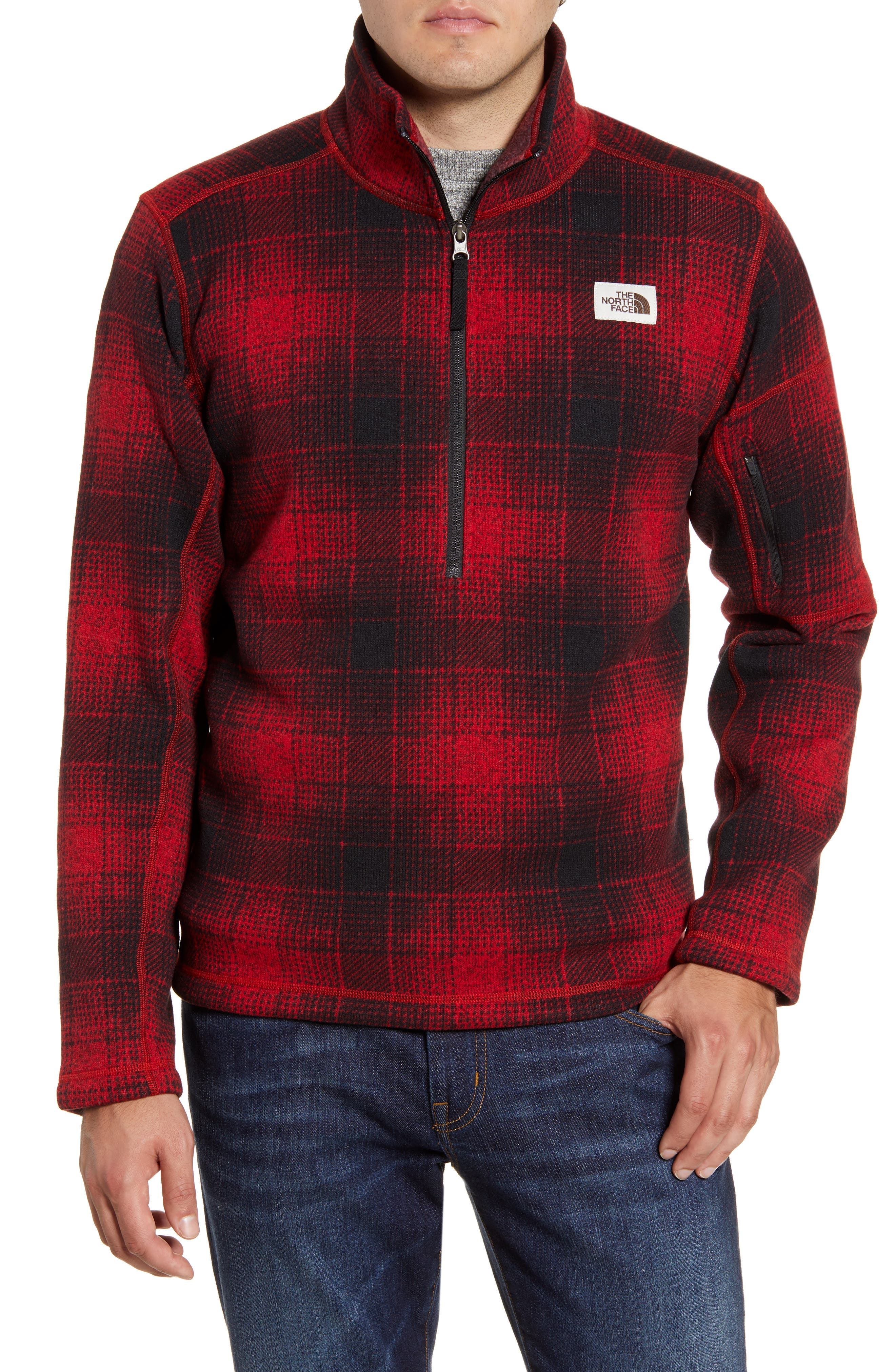 plaid north face fleece