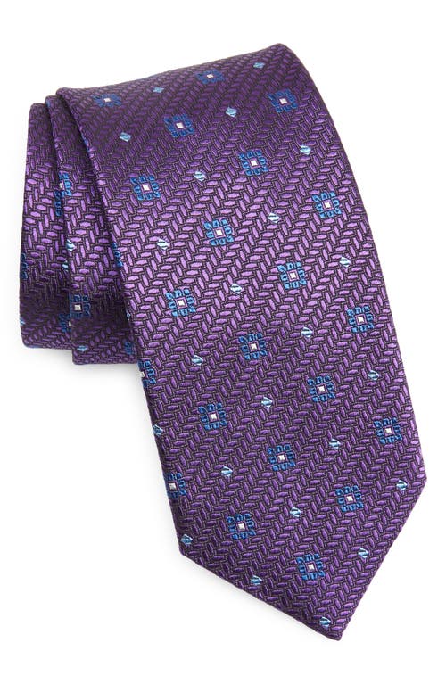 Neat Medallion Silk Tie in Purple