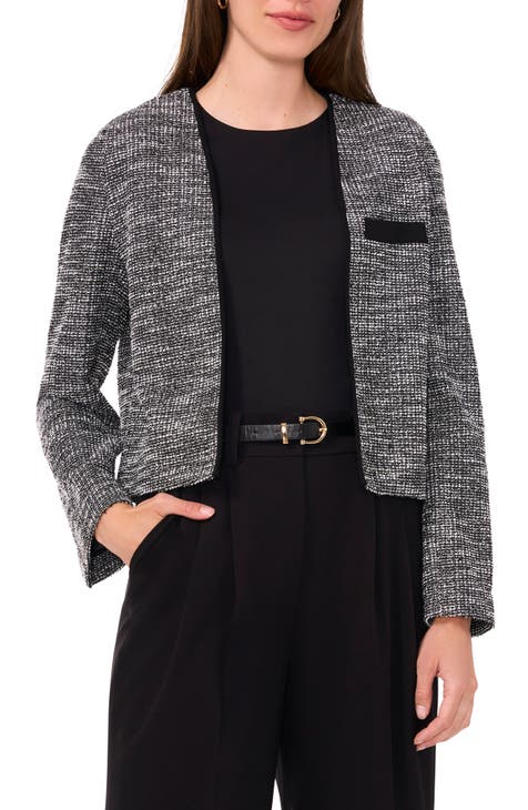 Stretch Tweed Crop Jacket