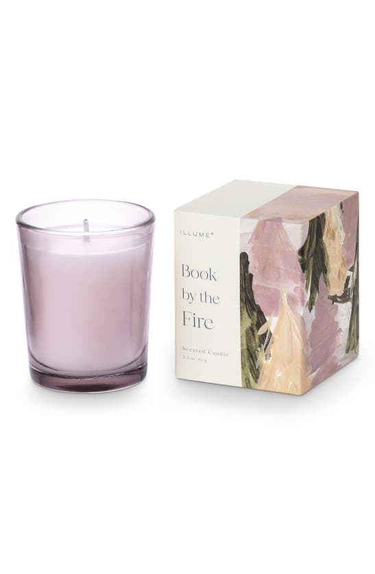 Illume Glass Votive Candle In Book By The Fire