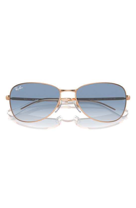 Shop Ray Ban Ray-ban 59mm Gradient Pilot Sunglasses In Rose Gold