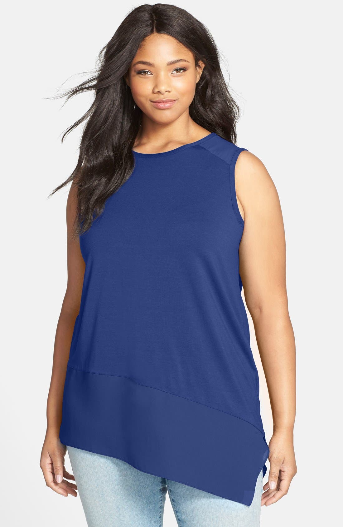 Vince Camuto Asymmetrical Hem Sleeveless Top (Plus Size) Nordstrom