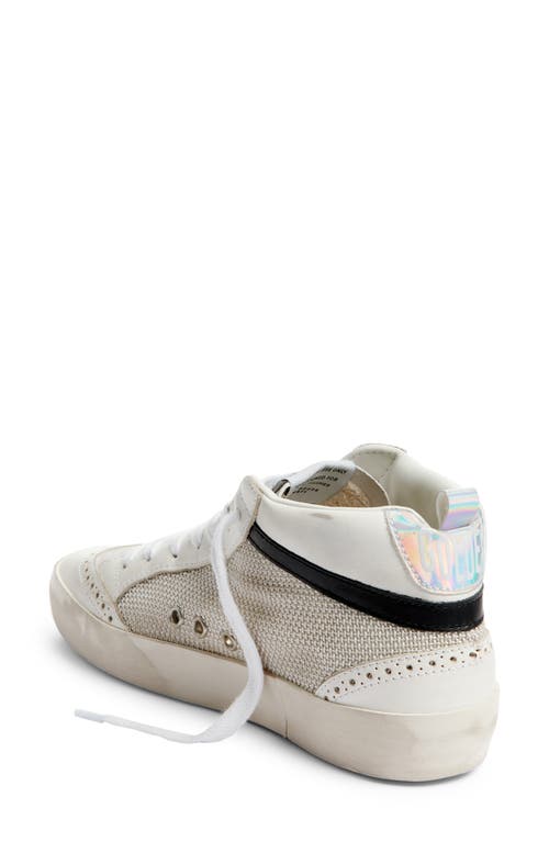 Golden Goose Mid Star Low Top Sneaker In White/silver